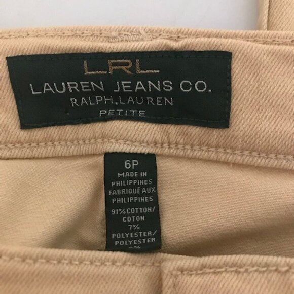 LRL Lauren Jeans Co. Women's Classic Ankle Jeans Beige Size 6 Petite - Picture 4 of 10